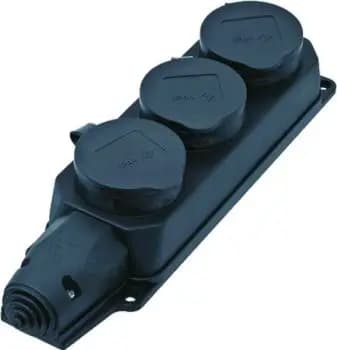 Bachmann 381.109 3-socket power strip with cover IP44 (381.109)
