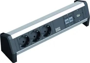 Bachmann 339.1006 without power cable DESK 3x SCHUKO 2x CAT5e 1x USB (339.1006)