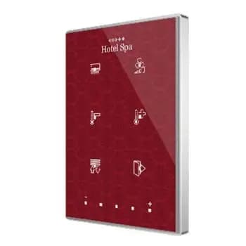 Zennio 8-button and thermostat with aluminium frame, capacitive touch buttons (ZVI-TMDP8)