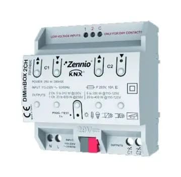Zennio DIMinBOX 2CH 2-channel 310W or 1-channel 600W Universal Dimming Actuator (ZDI-DBDX2)