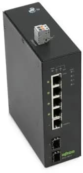 Wago 5-Port Gb 2-Slot 1000BASE-SX/LX Black Industrial-Eco-Switch (852-1417)