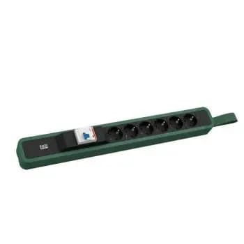 Bachmann PRIMO 2 6x CEE7/3 1x FI (RCD) loop RAL6028 power strip (350.214)