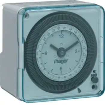 Hager EH712 compact 1S 16A analog daily time switch (EH712)
