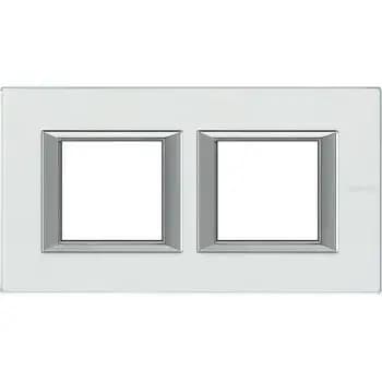 Bticino 2-gang horizontal crystal glass frame (HA4802M2HVKA)