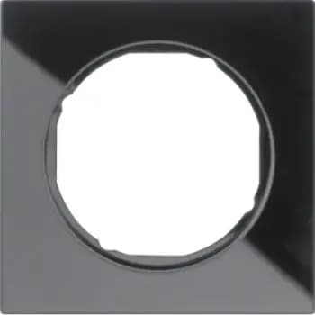 Berker 10112216, single-gang frame R.3, black glass