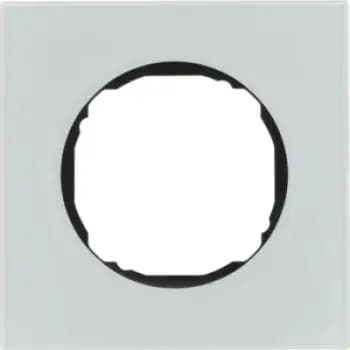 Berker 10112609, 1-gang frame, flat, R.8, polar white glass