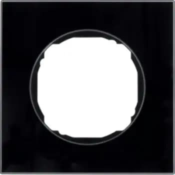 Berker 10112616, 1-gang frame, flat, R.8, black glass