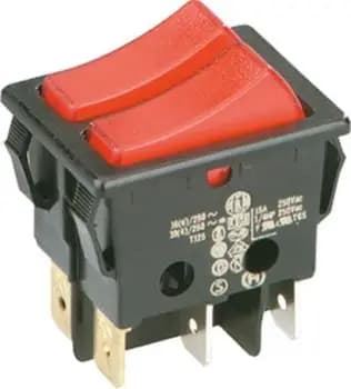 Bachmann 924.120 2 x 1-pole black/red built-in rocker switch (924.120)