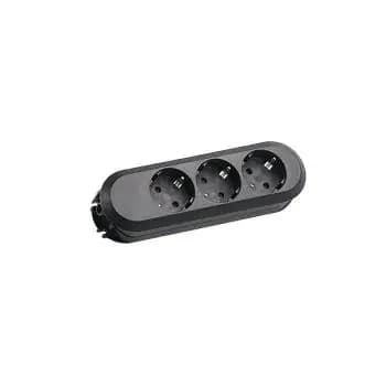 Bachmann 385.170 3-socket black tabletop power outlet (385.170)