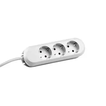Bachmann 388.271 3-socket screw-mounted white table power outlet, 3 m cable (388.271)