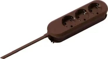 Bachmann 388.471 3-socket screw-mounted brown desk power outlet (388.471)