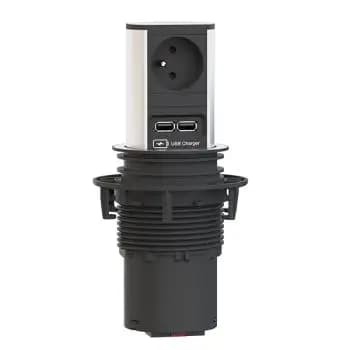 Bachmann ELEVATOR stamped stainless-steel-look socket unit (928.020)